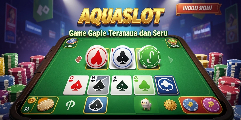 Tampilan gameplay seru dari AQUASLOT yang menyajikan Gaple.