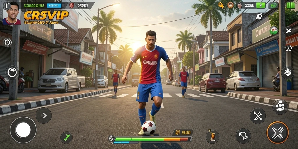 Gameplay Racing menegangkan dalam CR7VIP dengan mobil dan lintasan yang menarik.