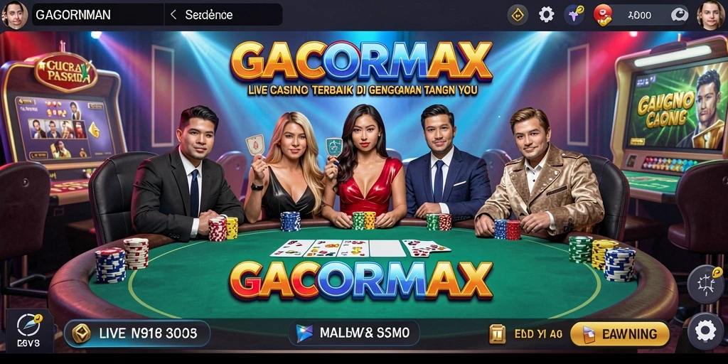 Tampilan menarik dari gameplay GACORMAX di Live Casino