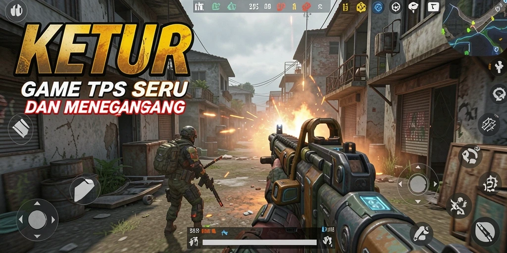 Tampilan gameplay menegangkan dari KETUA dalam aksi tempur TPS.