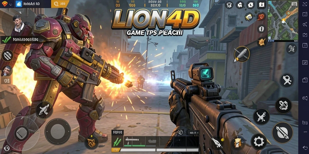 Tangkapan layar gameplay LION4D yang menunjukkan pertempuran tim yang seru.