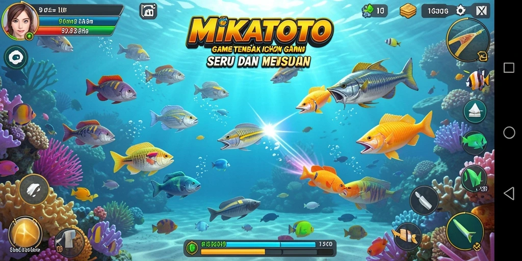 Screenshot menunjukkan aksi seru dalam permainan Tembak Ikan.