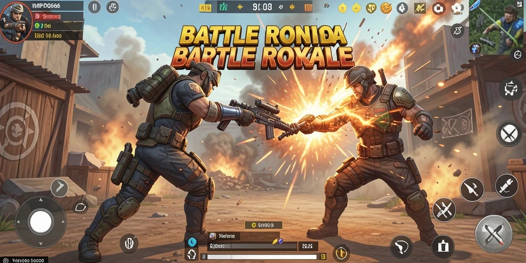Tampilan aksi mendebarkan dalam game Battle Royale MPO666.