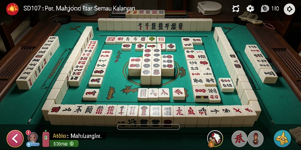 Tangkapan layar gameplay menampilkan aksi seru Mahjong di SD107.