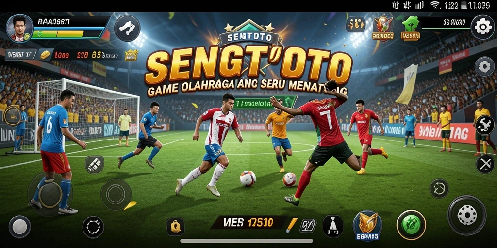Screenshot SENGTOTO menampilkan pemain dalam aksi seru di pertandingan olahraga.